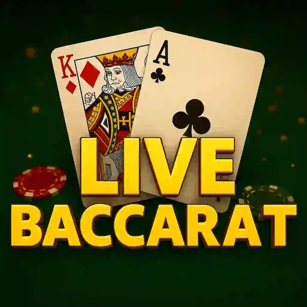 Live Baccarat online game logo by Evolution on luckyonescasinoo.at